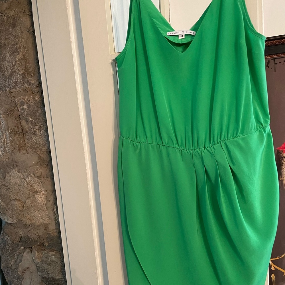 EUC Amanda Uprichard Green silk dress size medium